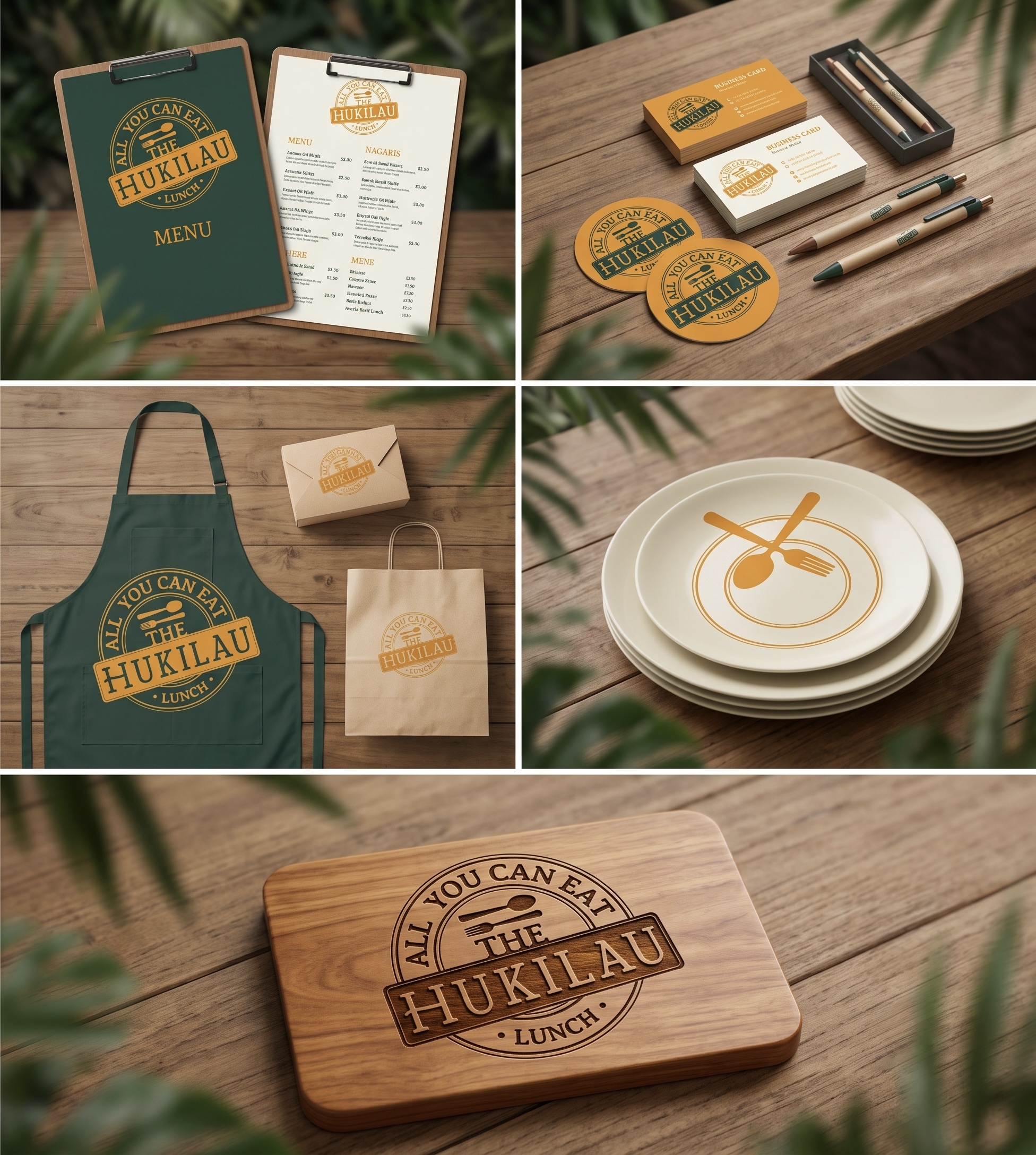 Hukilau Lunch Buffet branding mockup
