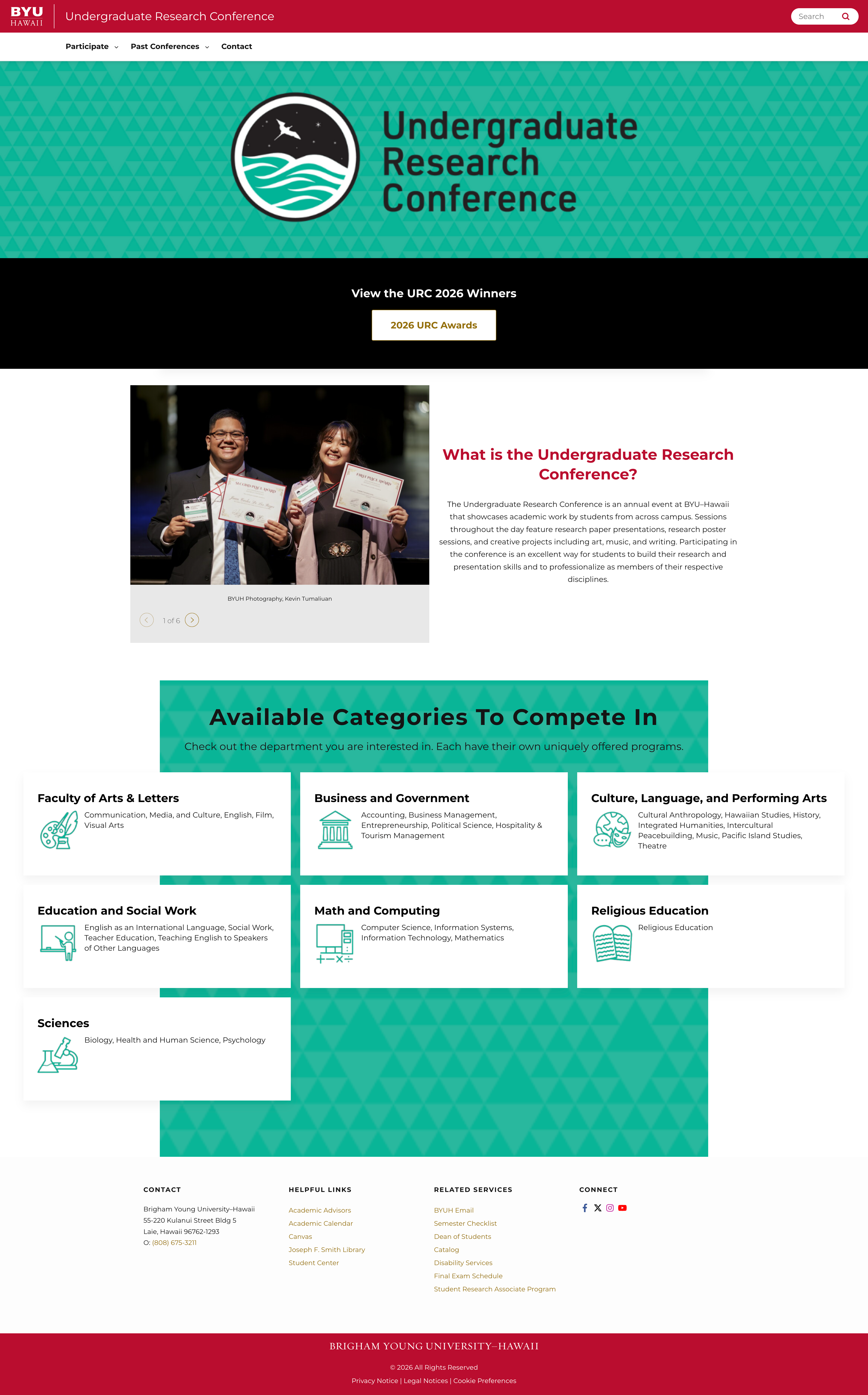URC website screenshot